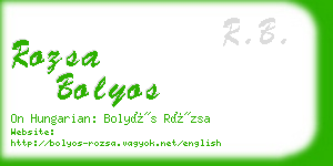 rozsa bolyos business card